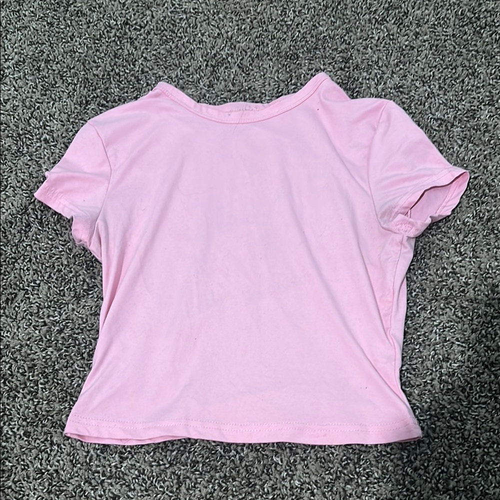 Pink  fitted Short Sleeve T-Shirt